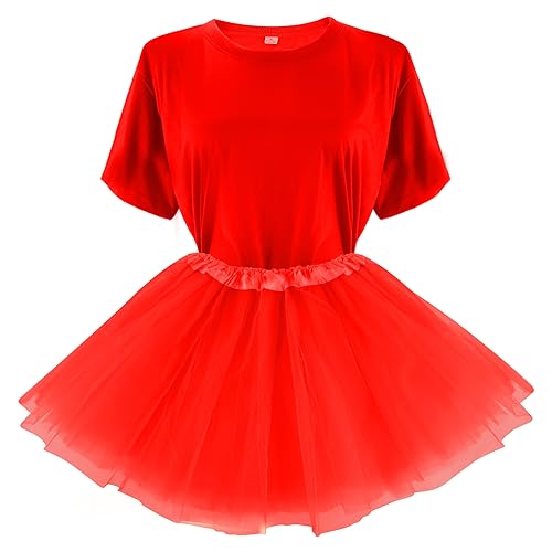 Disfraz Halloween camiseta colorida y tutú, talla L