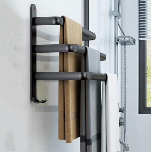 Porte-serviettes de bain mural 80cm suspendu avec crochets de cuisine