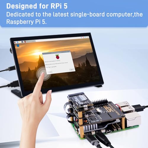 GeeekPi Dual FPC PCIe HAT for Raspberry Pi 5, B12 HAT 1 to 2 PCIe Interface with 40Pin GPIO Pin Header for Raspberry Pi 5