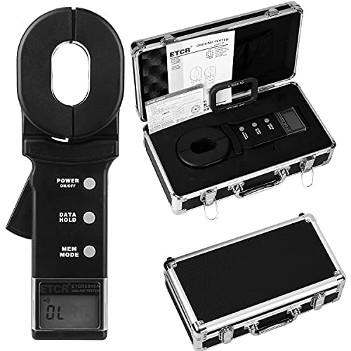 Ground Resistance Tester Meter Measurement Earth Resistance Meter with Clamp Opening Size 32mm Resistance Range 0.010Ω to 200Ω
