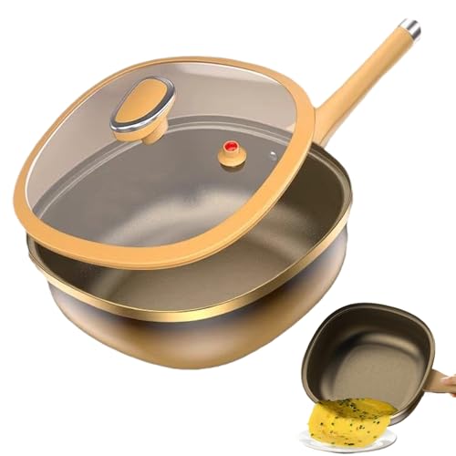 Lpoppcx Sartenes Antiadherentes,Sartenes De Cocina Antiadherentes Con Tapa | De Aleación De Titanio Para Inducción Hornear Camping Restaurante