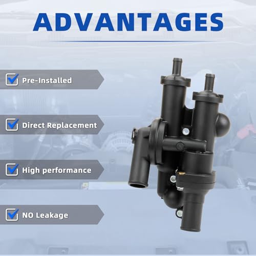 MITZONE Engine Coolant Thermostat Housing Assembly Compatible with 2008-2020 Dodge Journey Avenger 2008-2014 Chrysler 200 Sebring Dodge Avenger 2007-2012 Caliber 2007-2017 Compass Patriot 2.4L
