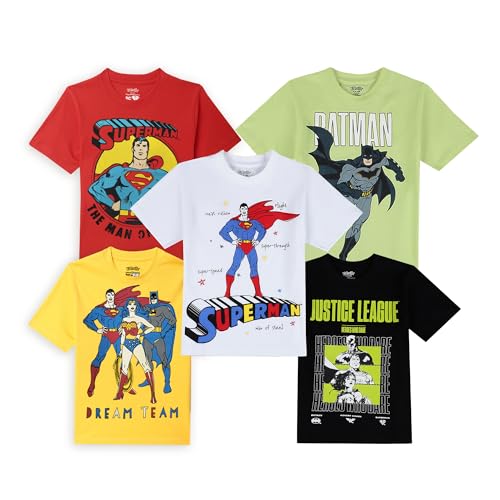 Kidsville Batman/Superman Printed Regular Fit Multicolor Cotton B...