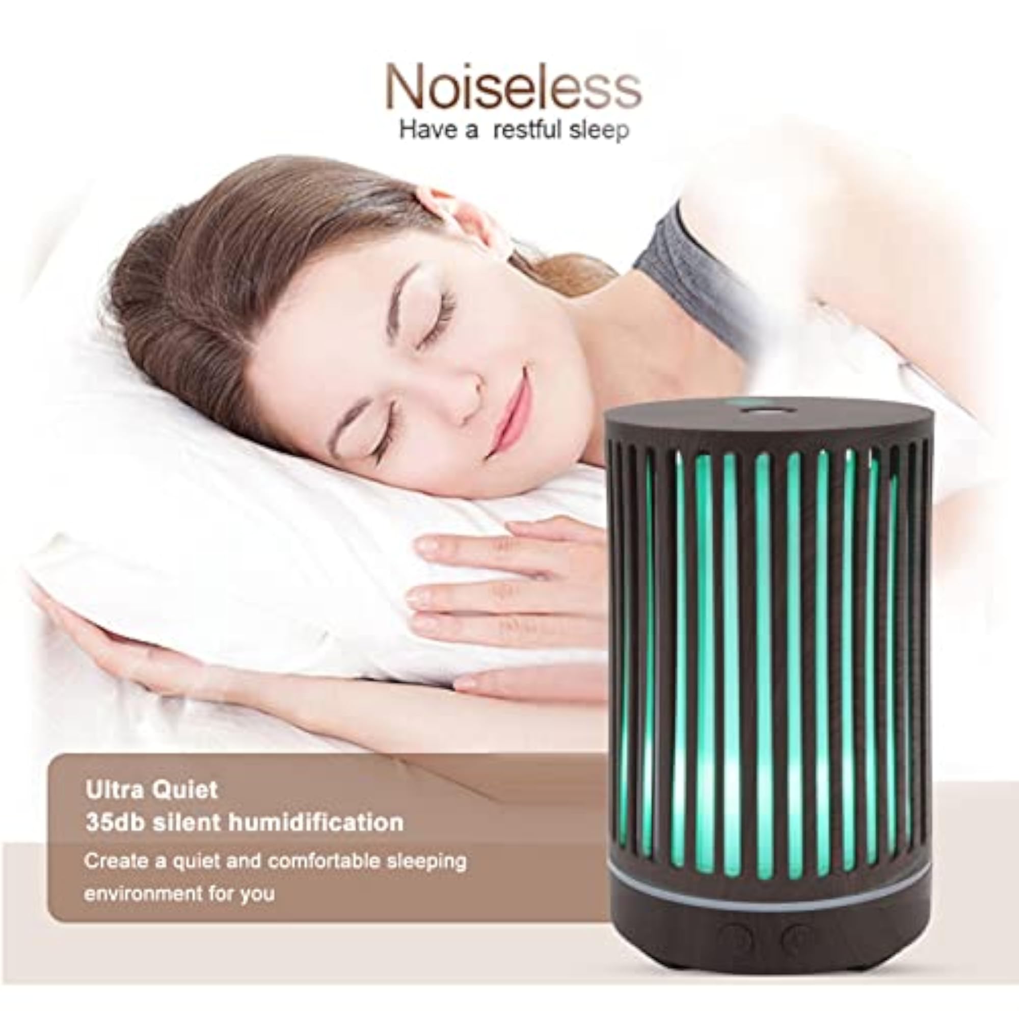 Wood Grain Aroma Humidifier, Remote Control Essential Diffuser