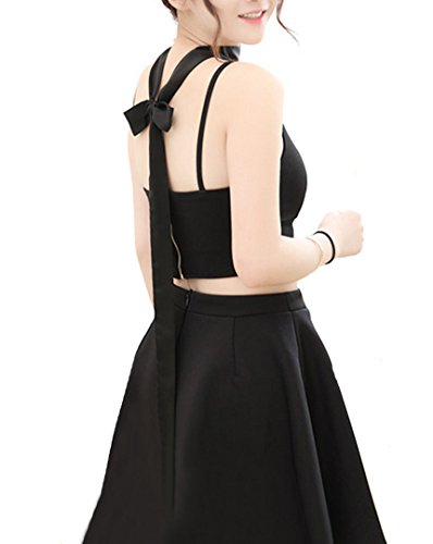 Women's Long Narrow Silky Ribbon Neck Tie Choker Belt Scarf, Black, One Size2