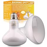Aiicioo Reptile Basking Light Bulb - 150W Reptile Heat Lamp 2 Pack UVA Daylight Amphibians Basking Bulb for Bearded Dragon Turtle Hermit Crab Gecko Lizard Chicken