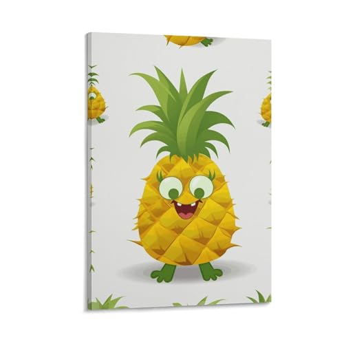 Toile murale ananas pour une décoration de chambre esthétique chic