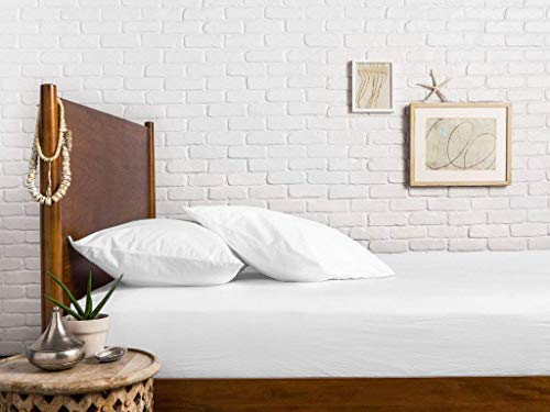 Image of Sweet Dream's 750 Collection Egyptian Cotton Fitted Bedsheet 4 to 12 Inch Matress 15 inch Drop Twin XXL Bed (42x72) Inches (3.5 by 6) Feet + 2 Pillow Covers (18x28), Bright White