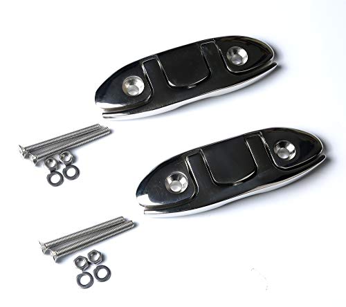 Mx Boat Folding Cleats 4-1/3 Inch Marine Dock Cleats Flip Up Boat Cleats Stainless Steel,With Installation Accessories Pair #TOP2