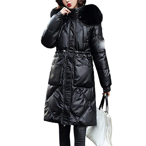 Manteau long parka d'hiver Roquorl veste premium avec col de fourrure élégant