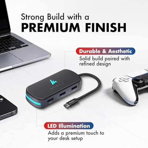Image of Type C 7 in 1 Wozoyo Docking Station with USB 5Gbps (3.2 Gen 1), 2XUSB 2.0,4K@60Hz HDMI,SD & TF Card Reader,PD 100W,USB-C Hub,Universally Compatible with Thunderbolt 4, macOS, Windows, Android & iOS