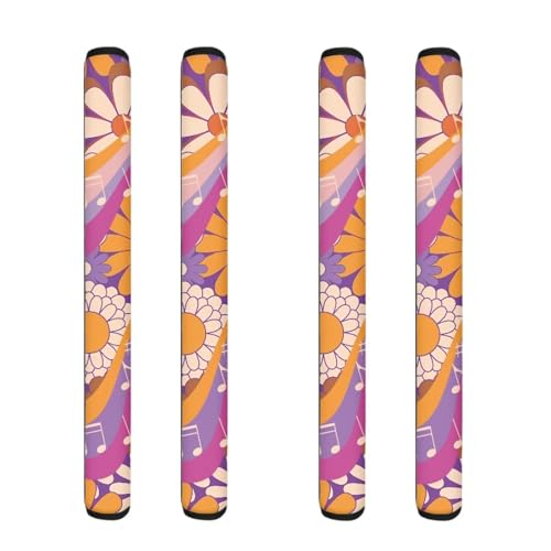 Sunflower and Cow Print Refrigerator Handle Covers Set of 4 Kitchen Appliance Handle Covers,Keep Your Fridge Microwave Oven Stove or Dishwasher Clean,Sunflower Kitchen Decor