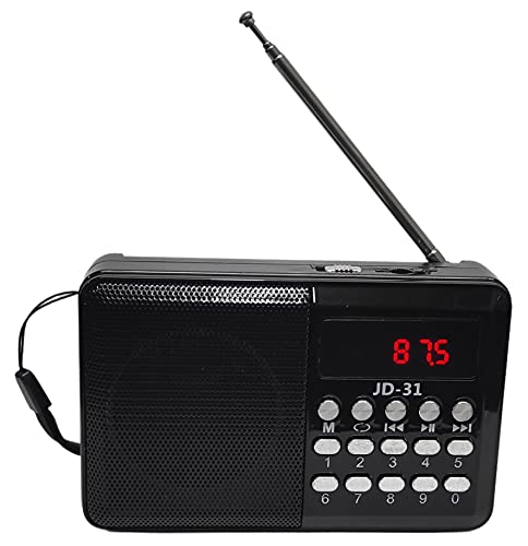 Rádio Portátil JD-31 Analógico Fm Pendrive Sd Card Recarregável - Altomex Cor: Preto