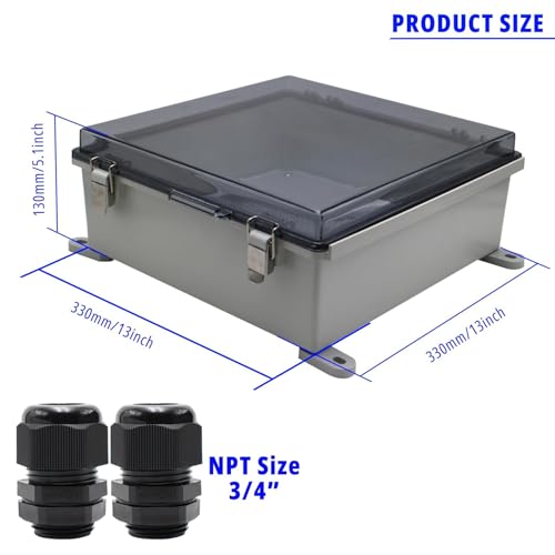 Boîtier électrique extérieur plastique étanche IP67 avec boîtier transparent