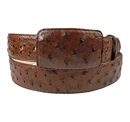 Package Exotic Genuine Ostrich Leather Belt and Wallet Color Brown4