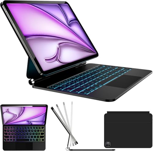 【2026年進級版】マジックキーボード iPad Pro 11インチ（M4 2024 M5 2025) ipad Pro 11 ケース キーボード マルチタッチジェスチャー対応 7色バックライト ワイヤレスBluetooth オートスリー プ機能付き 多角度調整 耐衝撃 軽量 日本語説明書付き