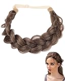 LOZTBUE Diadema Trenzada Postizo,Postizos de pelo,Accesorios Para El Cabello,Diadema, con trenzas trenzadas y elásticas,peluca de boda,accesorio de belleza para mujer(Rubio castaño ceniza)
