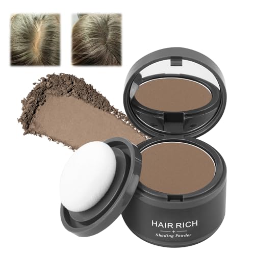 Hairline Powder, Hair Root Dye, Instantly Hair Root Touch Up Concealer, Thin Hair Powder, Windproof and Sweatproof With Mirror and Puff, 4g