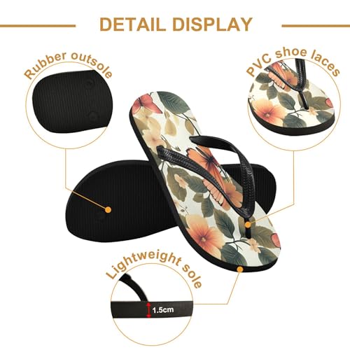Burbuja Vibrant Floral Butterflies Flip Flops for Women Men, Soft Thong Sandals Rubber Slippers for Pool Beach Essentials3