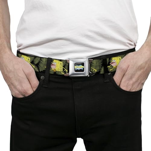 Buckle-Down Standard Seatbelt Belt Spongebob Squarepants Regular, 1.5" Wide-Fits Pant Size 24-383