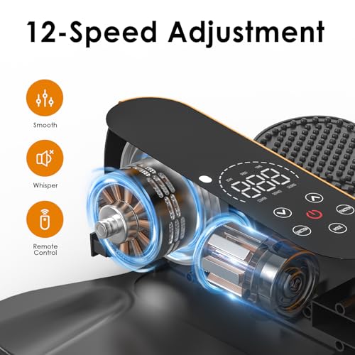 Image of HOMGIM Under Desk Elliptical Machine - Quiet Motorized Leg Exerciser with Smart Remote, 12-Speed Manual Programs Auto /3 Auto Programs LCD Display & Bidirectional Motion for Home /Office
