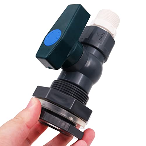WANGCL 1 Inch PVC Spigot Rain Barre Faucet Kit Rain Barrel Valve with Bulkhead Fitting Adapter for Water Tanks Aquariums Tubs Pools - Image 3