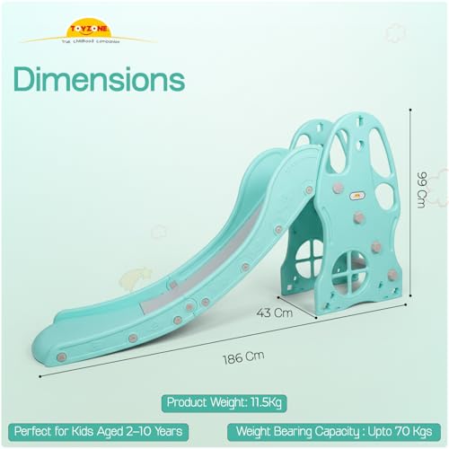 Image of Toyzone Space Window Slide for Kids | Baby Play Slide | Indoor & Outdoor Kids Slider | Easy Assembly | Safe Rounded Design | BIS Certified | Made in India | Kids Slide for 2-10 Years, Upto 70 kgs