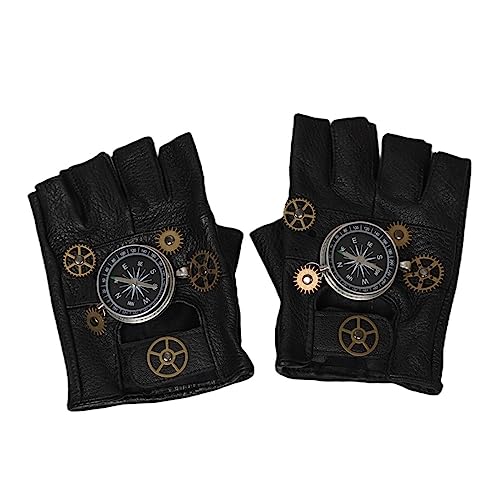 Guantes steampunk medievales para cosplay de estética retrofuturista