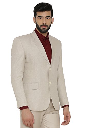 Image of WINTAGE Men's Linen Tailored Fit Solid Evening /Casual Blazer Coat Jacket : Black