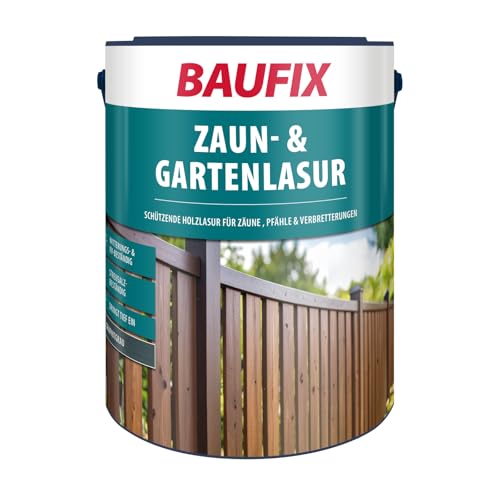 BAUFIX Lasure Clôture & Jardin gris graphite, satinée brillante, 5 litres, Lasure pour bois,...