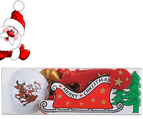 Sportiques Golfgeschenk Nikolaus-Golfball mit Weihnachtstees, Pitchgabel und Ballmarker im Christmas-Design - kleines Golfgeschenk für Sie und Ihn Cover