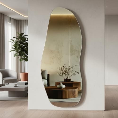 Espelho Grande Corpo Inteiro Orgânico 100X36cm com Moldura Preta ...