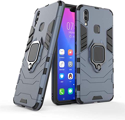 Image of Robot Armor Shockproof Soft TPU and Hard PC Back Cover with Ring Case for Vivo V9 Pro /Vivo 1851 - Blue