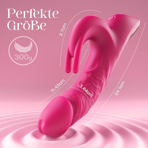 Gobeken Vibrator Vibration für Frauen Dildo mit 10 Stoßfunktion 10 Vibration, APP KI-Interaktion Rabbit Vibrator Sex Spielzeug für die Frau Paare Vibratorensets für frauen Analvibrator Doppeldildos