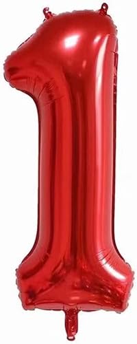 Miniatura 4 de Globo de corona roja número 1 de 40 pulgadas, globo gigante grande de película de aluminio número 1, globos de decoración de primer cumpleaños,