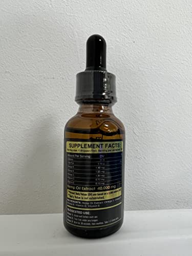 (4 Pack) Organic Hemp Oil - 100% Natural Hemp Oil Extract, Relaxation, Immune Support, Rich In Omega 3, 6, 9 Fatty Acids, Vegan - 30Ml #TOP7