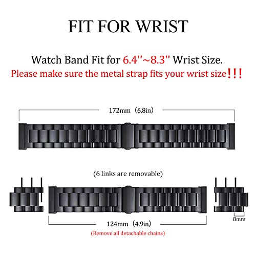 ZPJPPLX for Fitbit Versa 4/Sense 2 Solid Stainless Steel Wrist Band with Watch Case,for Versa 3/Sense Metal Replacement Straps and Screen Protection Case for Women Men