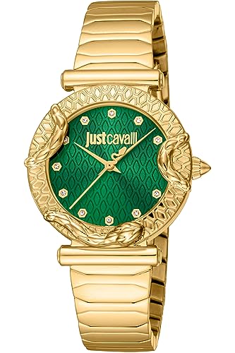 Just Cavalli Montre de Habillage JC1L234M0235, Vert Bouteille, Glamour