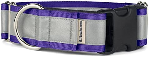 If It Barks - 1.5" Reflective Martingale Collar with Quick Snap Buckle for Dogs - Adjustable - Made in USA - Strong, Durable, and Comfy - Ideal for Training - Fits Most Breeds - Small, Purple