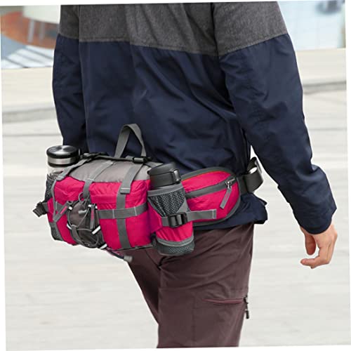 Sac banane d'extérieur rose avec porte-bouteille pour la randonnée et le voyage - 2