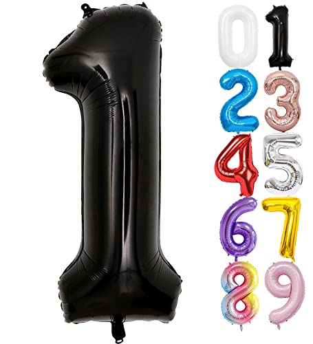 数字 風船 バルーン 誕生日 大きい 90cm 40インチ , 黒 ) ナンバーバルーン