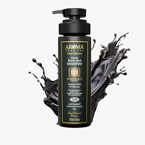 AROMA DEAD SEA Black Mud Shampoo - Fights Dandruff,