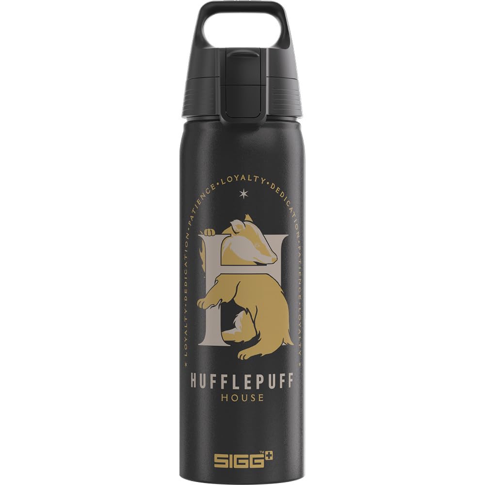 Sigg - Aluminium Water Bottle - WMB One Hufflepuff - Climate Partner - Suitable for Carbonated Drinks - Leak-Proof - Feather-Light - BPA-Free - Sports & School - 0.75 L