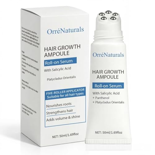Orrenaturals Hair Revival Ampoule Orre naturals Hair Growth Serum Roll on Scalp Care with Pumpkin Seed Extract Aloe Vera and Menthol for Thicker Looking Hair 50ml
