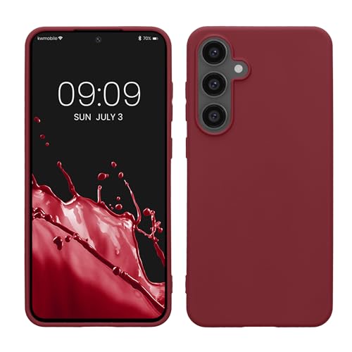 kwmobile Hülle kompatibel mit Samsung Galaxy S24 FE Hülle - weiches TPU Silikon Case - Cover geeignet für kabelloses Laden - Bordeaux Violett