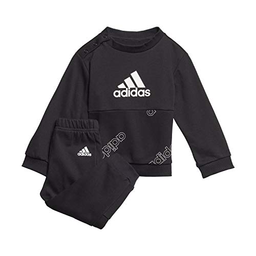 adidas I FAV Jog Set Chándal, Unisex bebé, Negro/Blanco, 80 (9/12 Meses)