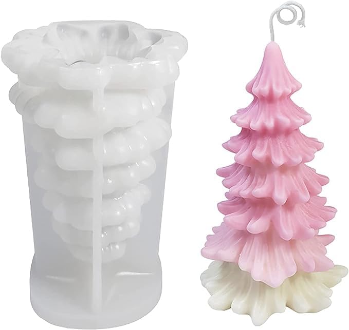 Candle Making Moulds 3D Christmas Tree Candle Mould Silicone Making DIY Cake Soap Suppliesfor Handmade Gift Home Decration Craft DIY