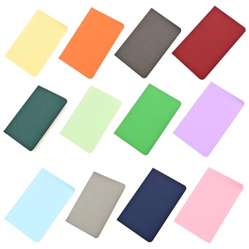 Montesy (モンテシー) 12個 A 6 スモール罫線入りメモ帳 ジャーナルノート ポケットノート ポータブル カラフル カバー ノート 学校 オフィス用