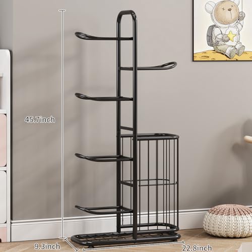 Rangement ballon foot vertical réglable et stable pour garage de 116 cm - 8