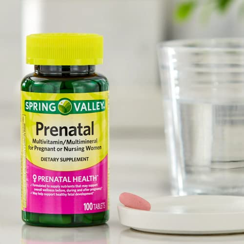 Prenatal Vitamin Spring Valley 100 Ct (1) Set With Fusion Shop Store Week Case (1) #TOP5